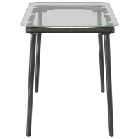 Produktbild för Trädgårdsbord Svart 80 x 40 x 45 cm konstrotting