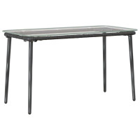 Produktbild för Trädgårdsbord Svart 80 x 40 x 45 cm konstrotting