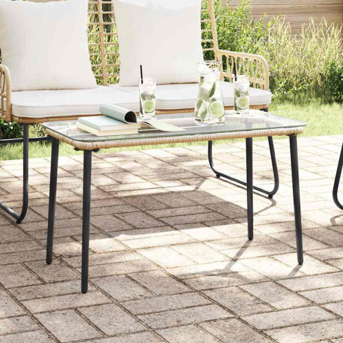 vidaXL Trädgårdsbord Naturfärg 80 x 40 x 45 cm konstrotting