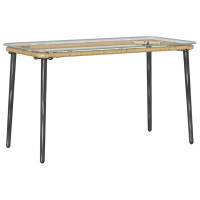 Produktbild för Trädgårdsbord Naturfärg 80 x 40 x 45 cm konstrotting