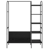 Produktbild för Klädhängare med hylla Svart 120 x 44 x 160 cm Konstruerat trä