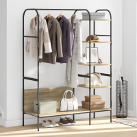 Produktbild för Klädhängare med hylla Brun 120 x 44 x 160 cm Konstruerat trä