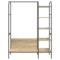 Produktbild för Klädhängare med hylla Brun 120 x 44 x 160 cm Konstruerat trä