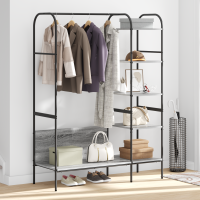 Produktbild för Klädhängare Grå 120 x 44 x 160 cm Konstruerat trä