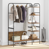 Produktbild för Klädhängare med hylla Brun 120 x 44 x 160 cm Konstruerat trä