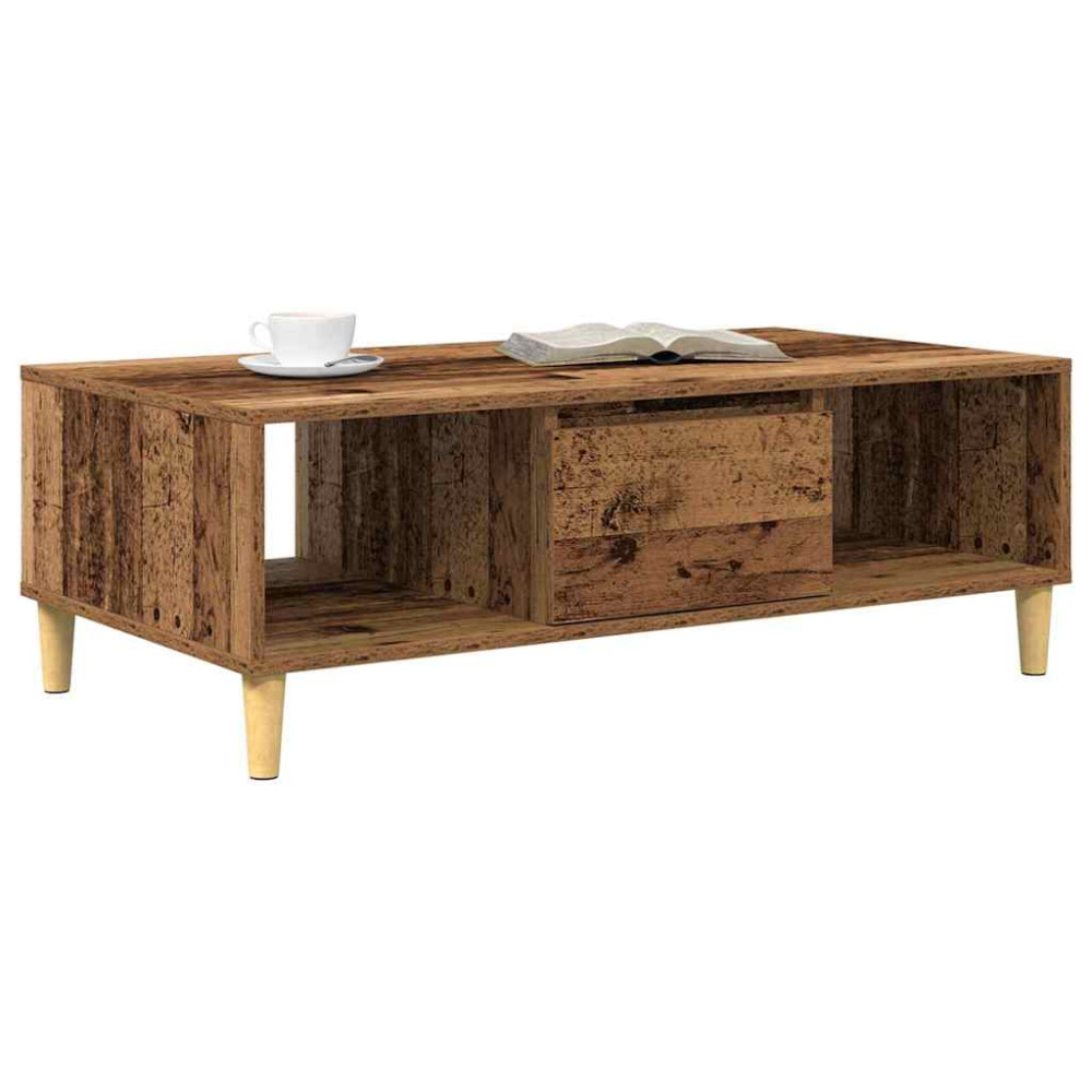 Produktbild för Kaffeebord Gammalt trä 102 x 55 x 35 cm Konstruerat trä
