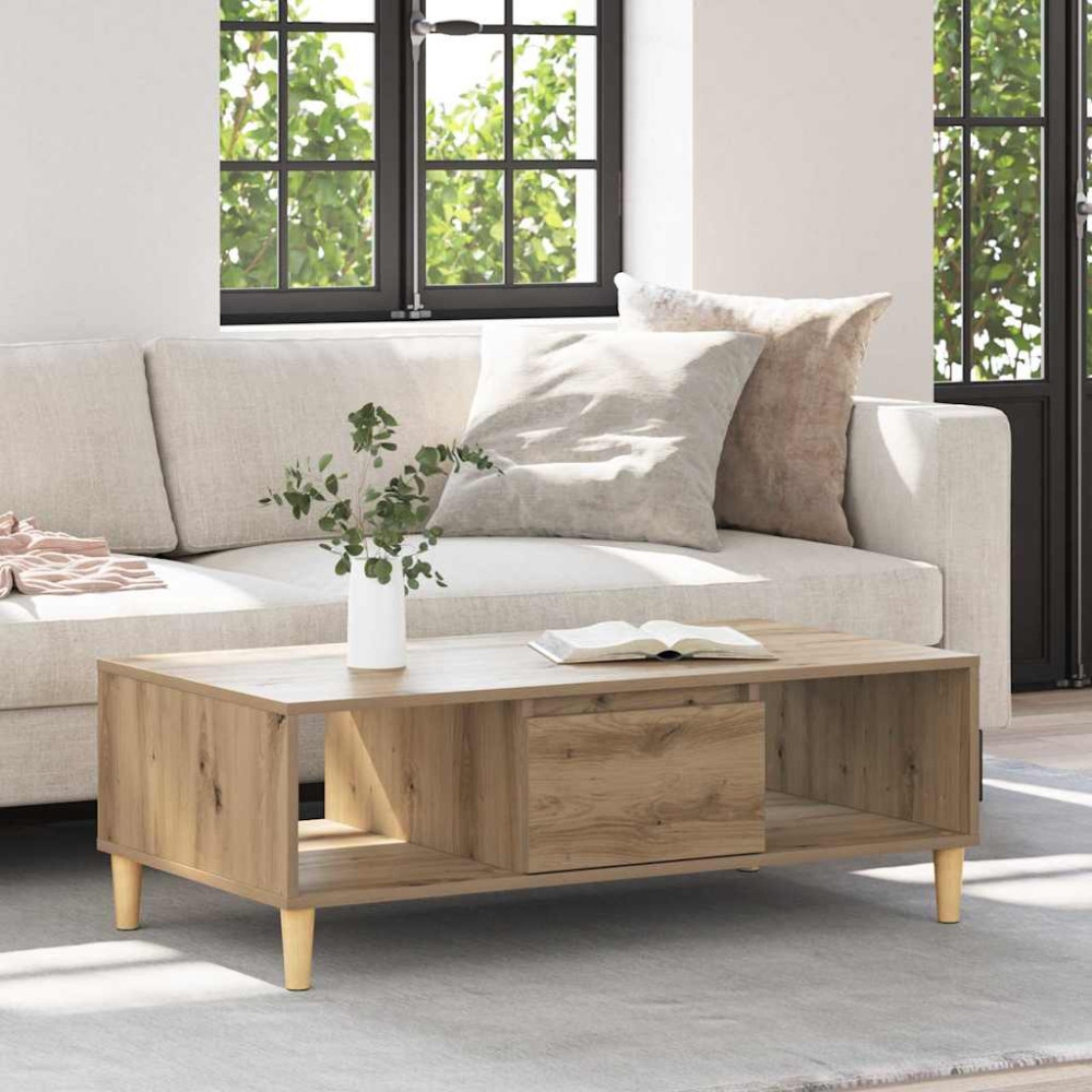 Produktbild för Kaffeebord Artisan Ek 102 x 55 x 35 cm Konstruerat trä