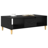 Produktbild för Kaffeebord Svart Ek 102 x 55 x 35 cm Konstruerat trä