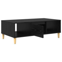Produktbild för Kaffeebord Svart Ek 102 x 55 x 35 cm Konstruerat trä