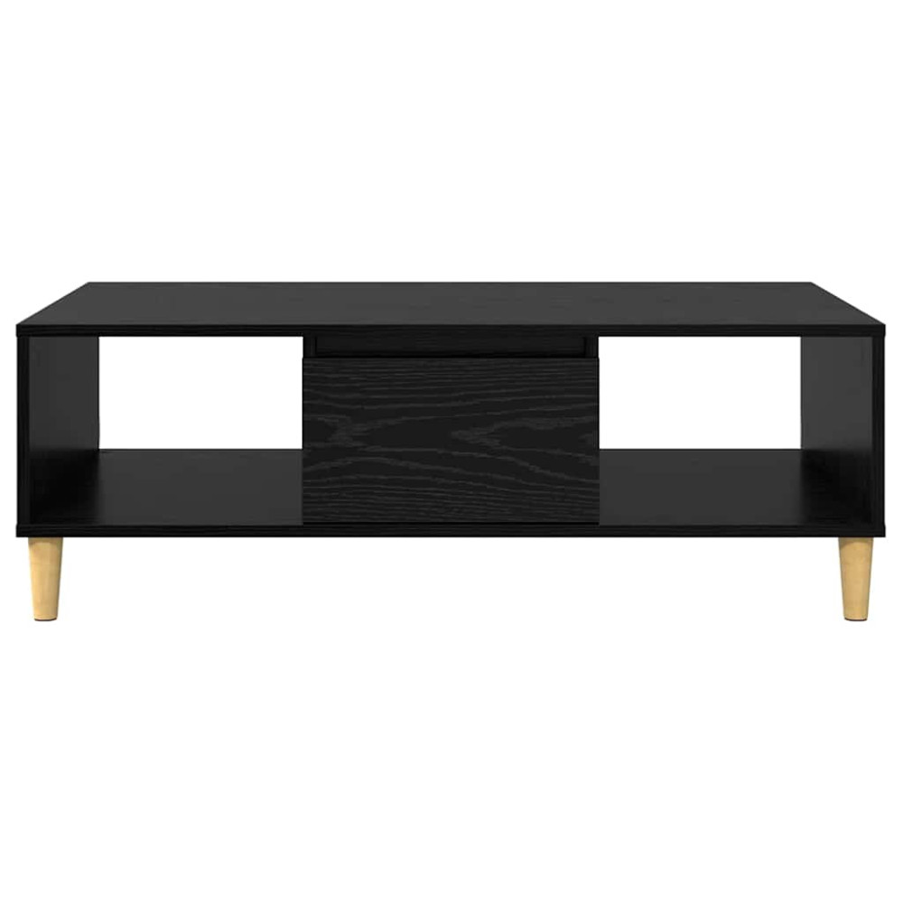 Produktbild för Kaffeebord Svart Ek 102 x 55 x 35 cm Konstruerat trä