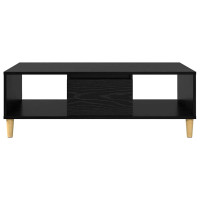 Produktbild för Kaffeebord Svart Ek 102 x 55 x 35 cm Konstruerat trä