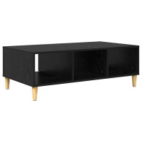Produktbild för Kaffeebord Svart Ek 102 x 55 x 35 cm Konstruerat trä