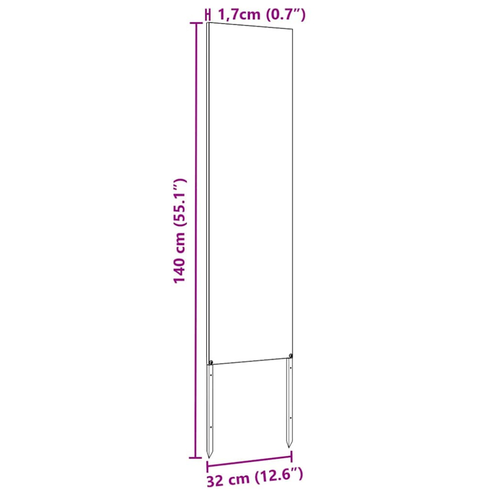 Produktbild för Trädgårds integritetsskärm Antracit 32 x 140 cm Kallvalsat stål