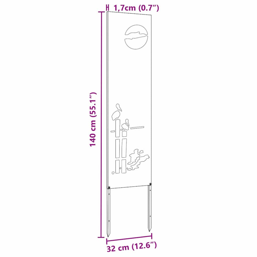 Produktbild för Trädgårds integritetsskärm Fiskfjäll Rostig 32 x 140 cm