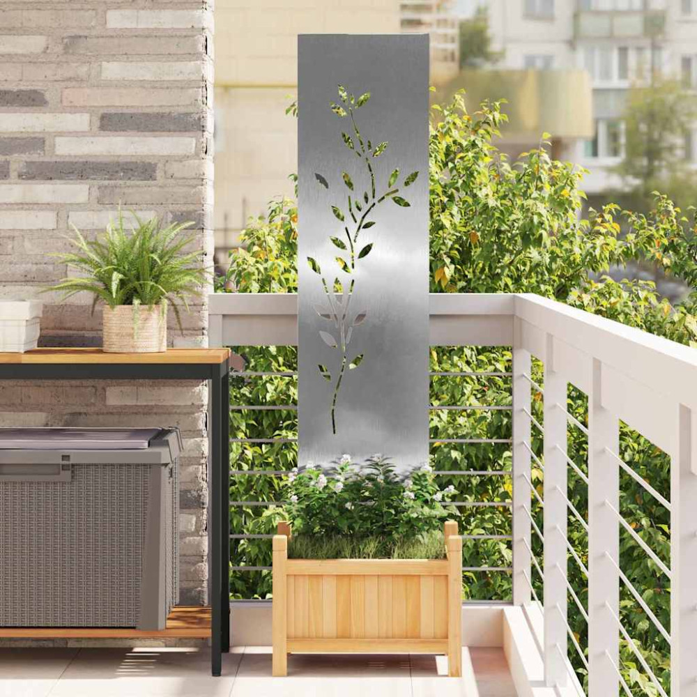 Produktbild för Trädgårds integritetsskärm Silver 32 x 140 cm Rostfritt stål