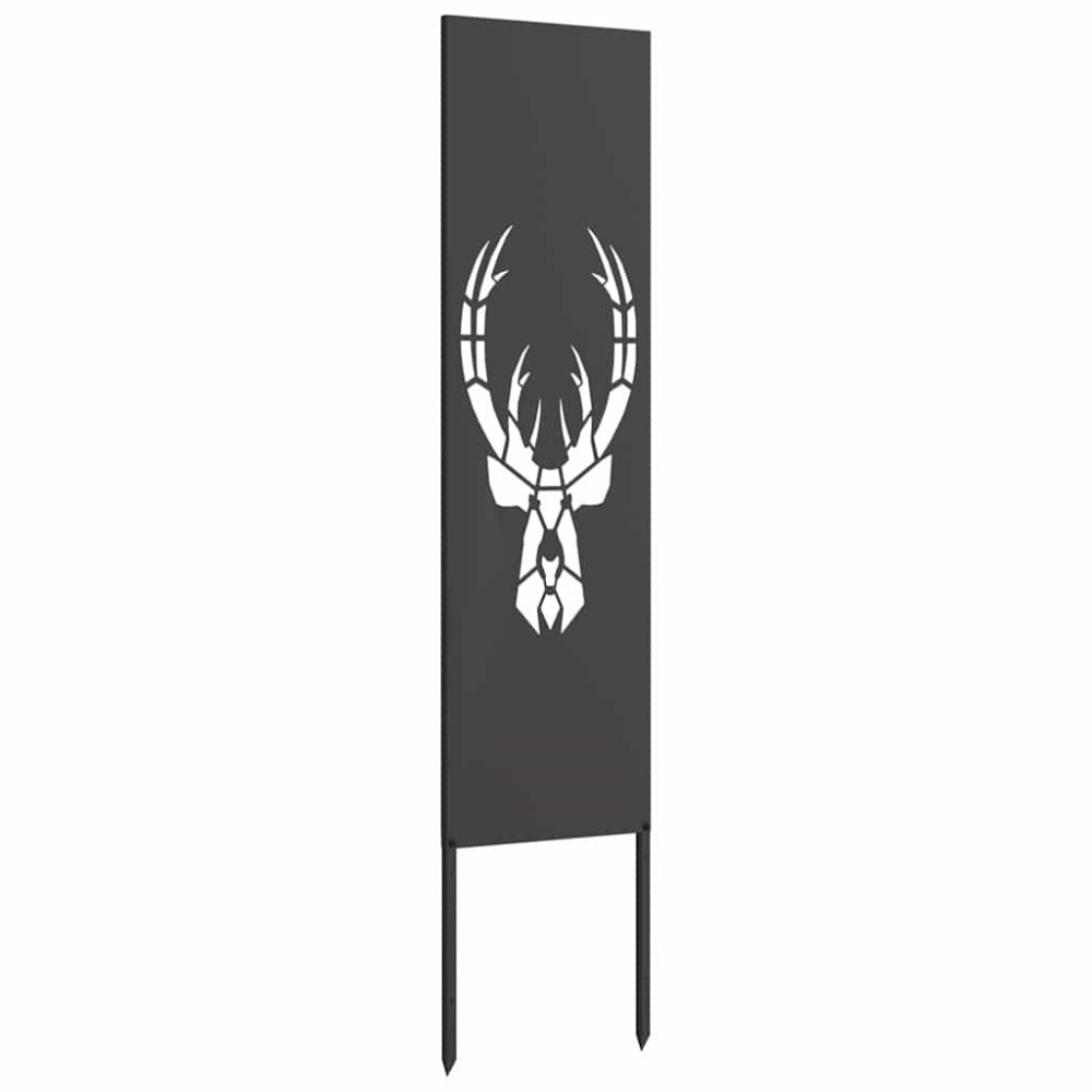 Produktbild för Trädgårds integritetsskärm Svart 32 x 140 cm Kallvalsat stål