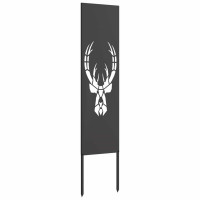 Produktbild för Trädgårds integritetsskärm Svart 32 x 140 cm Kallvalsat stål