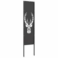 Produktbild för Trädgårds integritetsskärm Svart 32 x 140 cm Kallvalsat stål