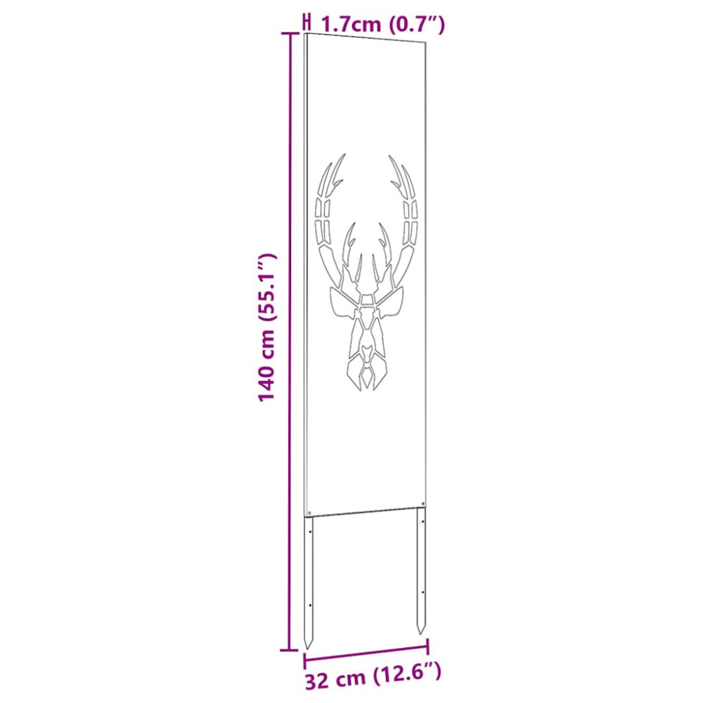 Produktbild för Trädgårds integritetsskärm Rostig 32 x 140 cm cortenstål