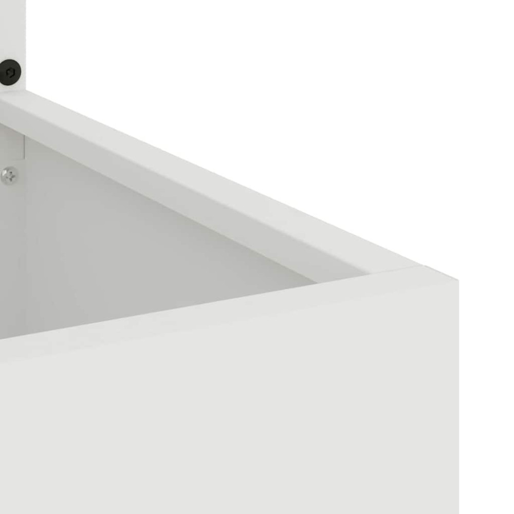 Produktbild för Trädgårds integritetsskärm Vit 50 x 32 x 150 cm Kallvalsat stål