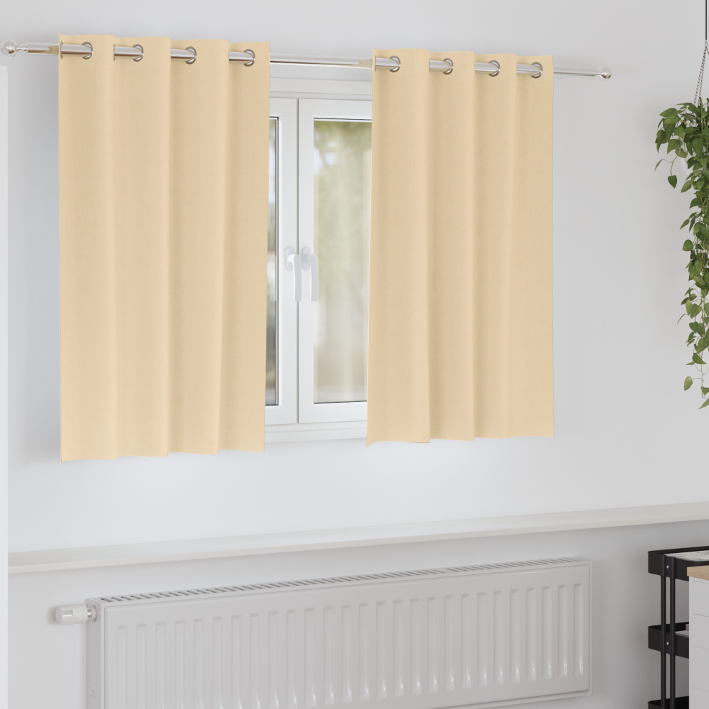 Produktbild för Mörkläggningsgardiner med Ringar 2 pcs Kräm 140 x 140 cm
