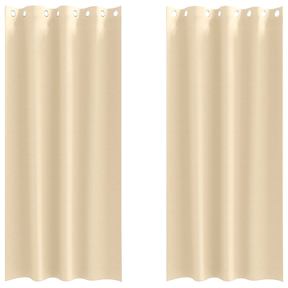 Produktbild för Mörkläggningsgardiner med Ringar 2 pcs Kräm 245 x 140 cm