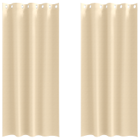 Produktbild för Mörkläggningsgardiner med Ringar 2 pcs Kräm 245 x 140 cm