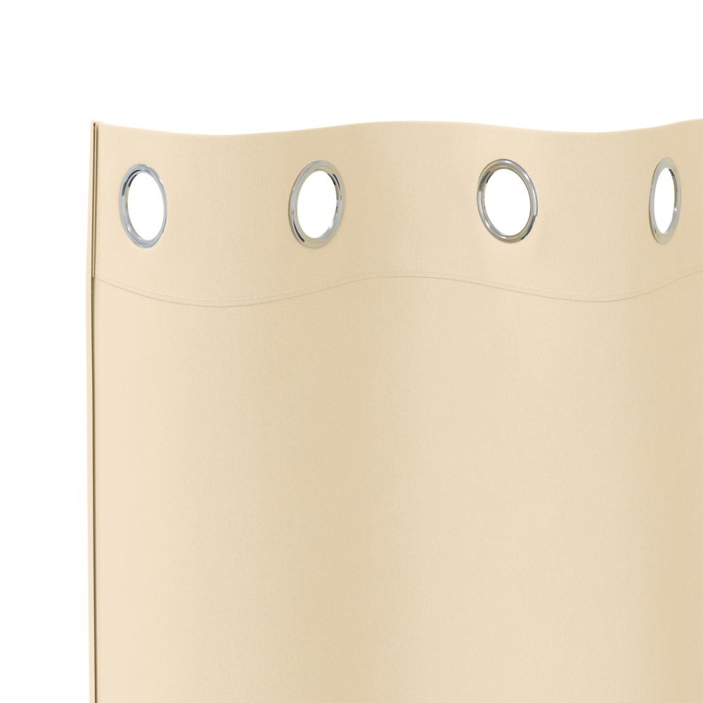 Produktbild för Mörkläggningsgardiner med Ringar 2 pcs Kräm 245 x 140 cm