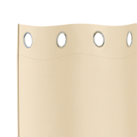Produktbild för Mörkläggningsgardiner med Ringar 2 pcs Kräm 245 x 140 cm