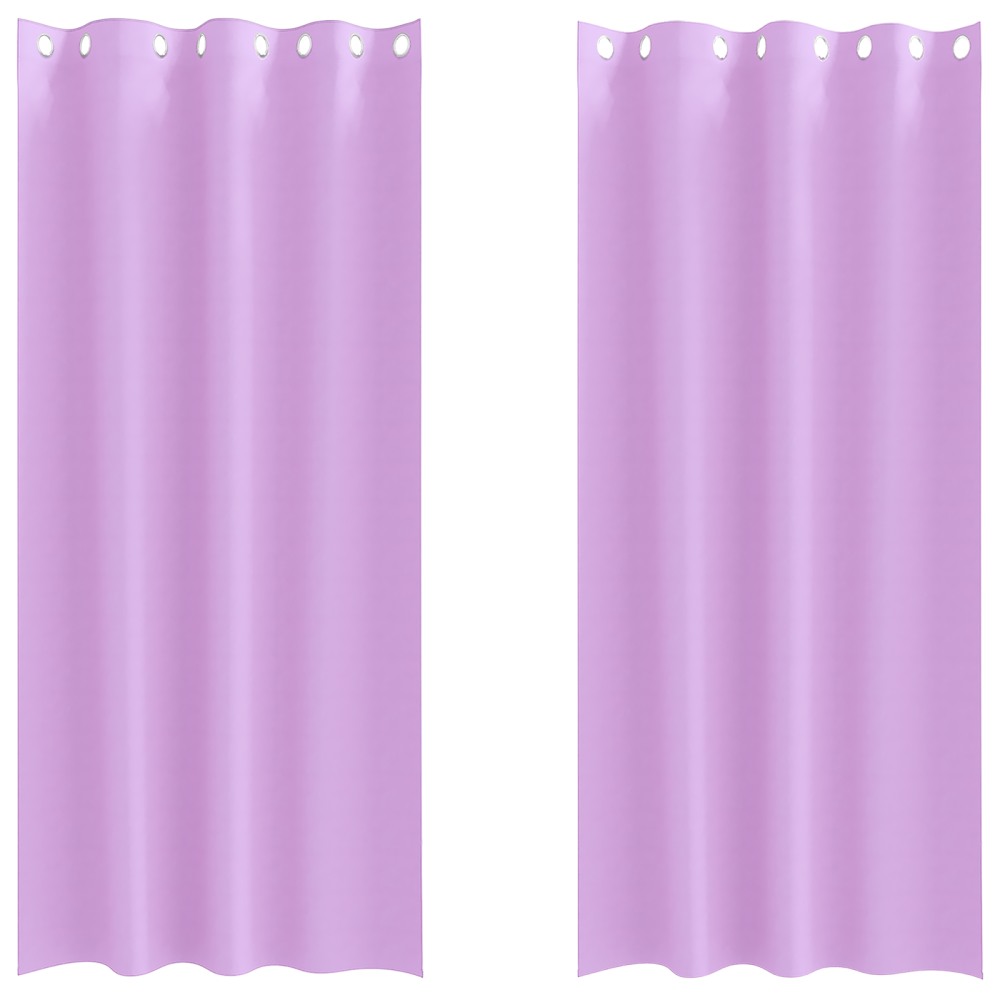 Produktbild för Mörkläggningsgardiner med Ringar 2 pcs Lila 245 x 140 cm