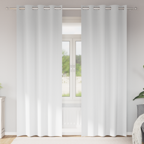 vidaXL Mörkläggningsgardiner med Ringar 2 pcs Ren Vit 260 x 140 cm - Gardiner & Persienner