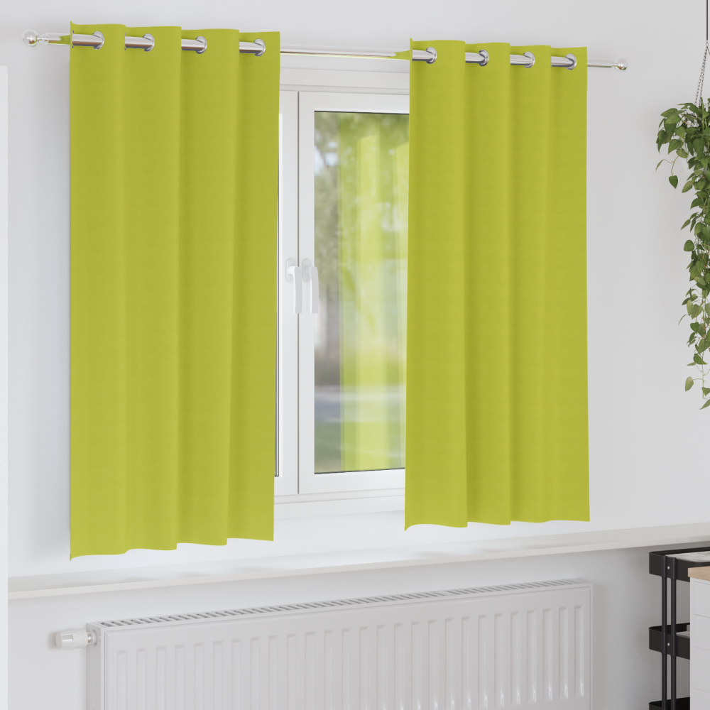 Produktbild för Mörkläggningsgardiner med Ringar 2 pcs Grön 175 x 140 cm