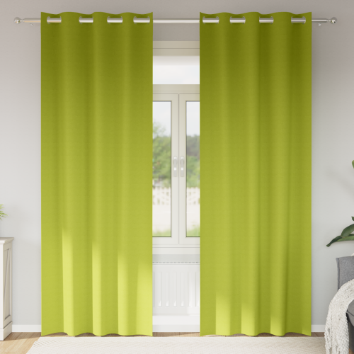 vidaXL Mörkläggningsgardiner med Ringar 2 pcs Grön 225 x 140 cm - Gardiner & Persienner