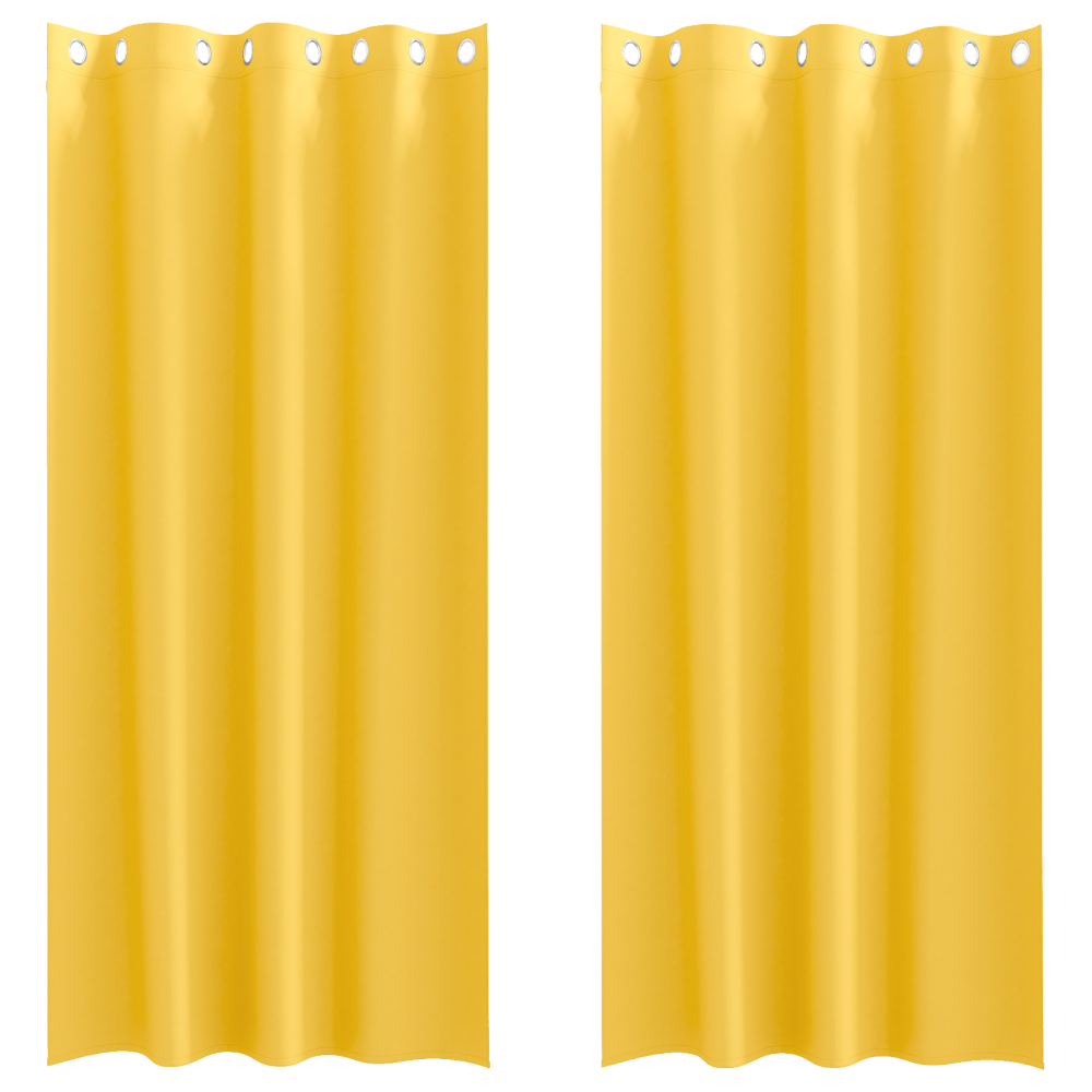 Produktbild för Mörkläggningsgardiner med Ringar 2 pcs Senapsgul 260 x 140 cm