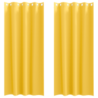 Produktbild för Mörkläggningsgardiner med Ringar 2 pcs Senapsgul 260 x 140 cm