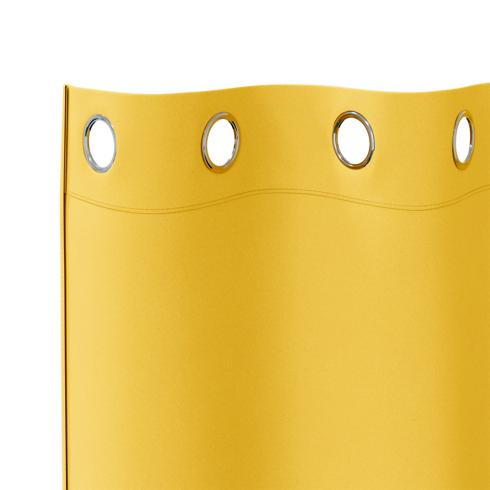 Produktbild för Mörkläggningsgardiner med Ringar 2 pcs Senapsgul 260 x 140 cm