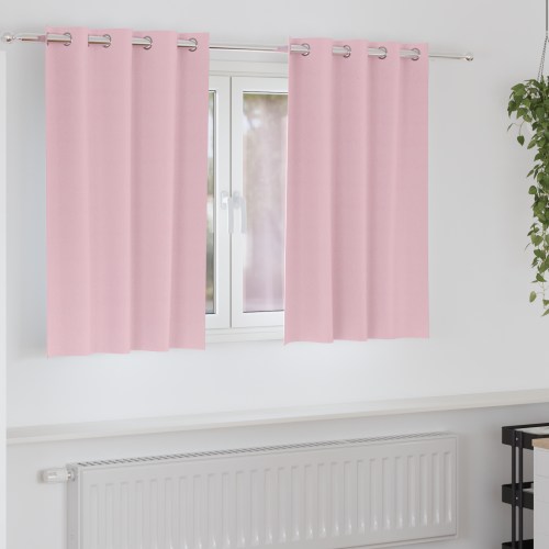 vidaXL Mörkläggningsgardiner med Ringar 2 pcs Babyrosa 140 x 140 cm - Gardiner & Persienner