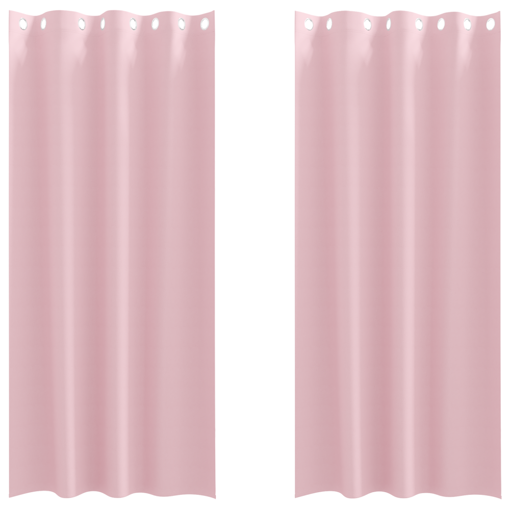 Produktbild för Mörkläggningsgardiner med Ringar 2 pcs Babyrosa 245 x 140 cm