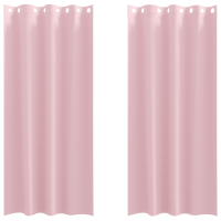 Produktbild för Mörkläggningsgardiner med Ringar 2 pcs Babyrosa 245 x 140 cm