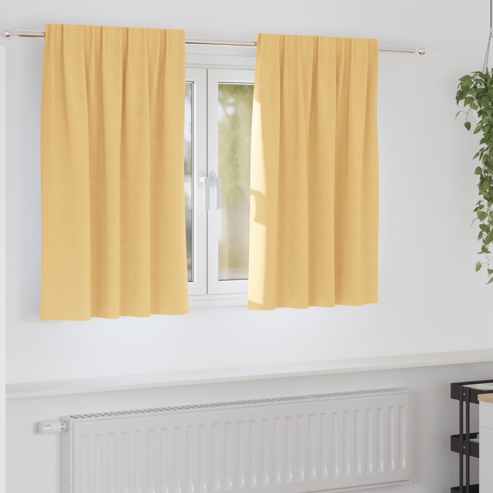 Produktbild för Mörkläggningsgardiner med Ringar 2 pcs Beige 140 x 140 cm