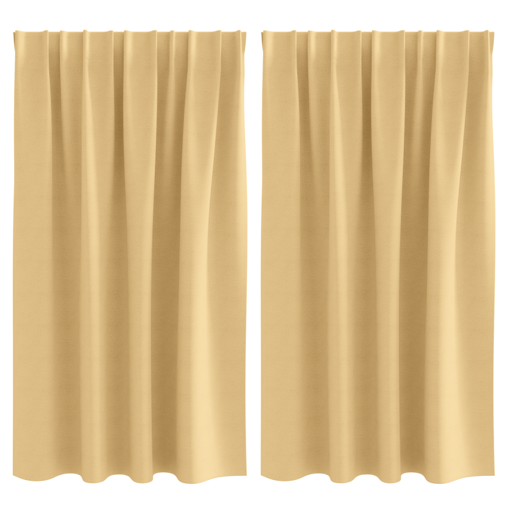 Produktbild för Mörkläggningsgardiner med Ringar 2 pcs Beige 140 x 140 cm