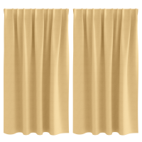 Produktbild för Mörkläggningsgardiner med Ringar 2 pcs Beige 140 x 140 cm