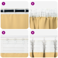 Produktbild för Mörkläggningsgardiner med Ringar 2 pcs Beige 140 x 140 cm