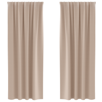Produktbild för Mörkläggningsgardiner med Ringar 2 pcs Taupe 245 x 140 cm