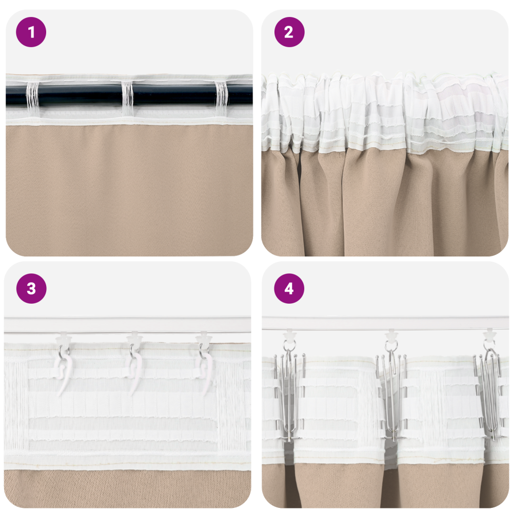 Produktbild för Mörkläggningsgardiner med Ringar 2 pcs Taupe 245 x 140 cm