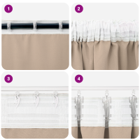 Produktbild för Mörkläggningsgardiner med Ringar 2 pcs Taupe 245 x 140 cm