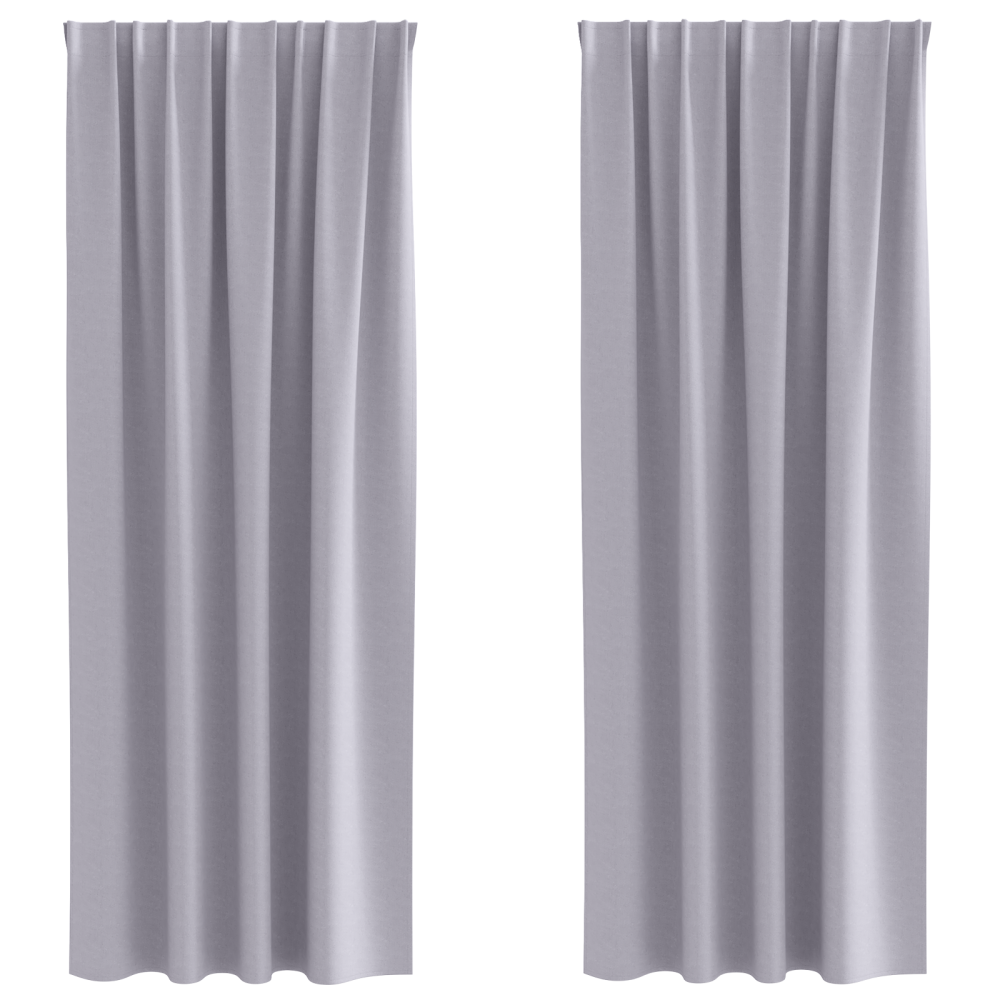 Produktbild för Mörkläggningsgardiner med Ringar 2 pcs Metallgrå 260 x 140 cm