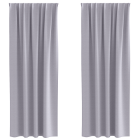 Produktbild för Mörkläggningsgardiner med Ringar 2 pcs Metallgrå 260 x 140 cm