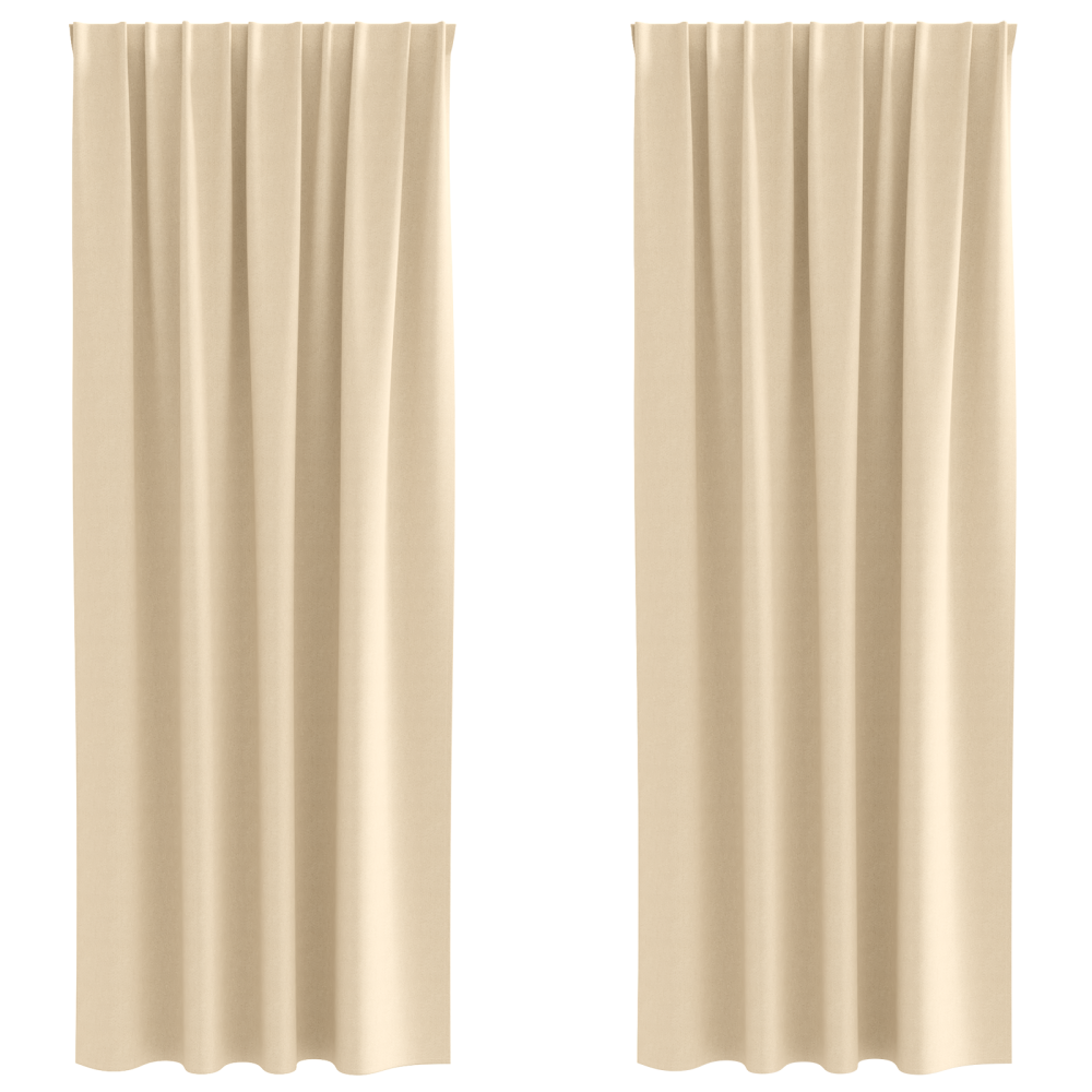 Produktbild för Mörkläggningsgardiner med Ringar 2 pcs Kräm 225 x 140 cm