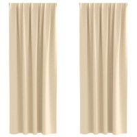 Produktbild för Mörkläggningsgardiner med Ringar 2 pcs Kräm 225 x 140 cm